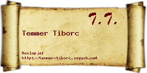 Temmer Tiborc névjegykártya